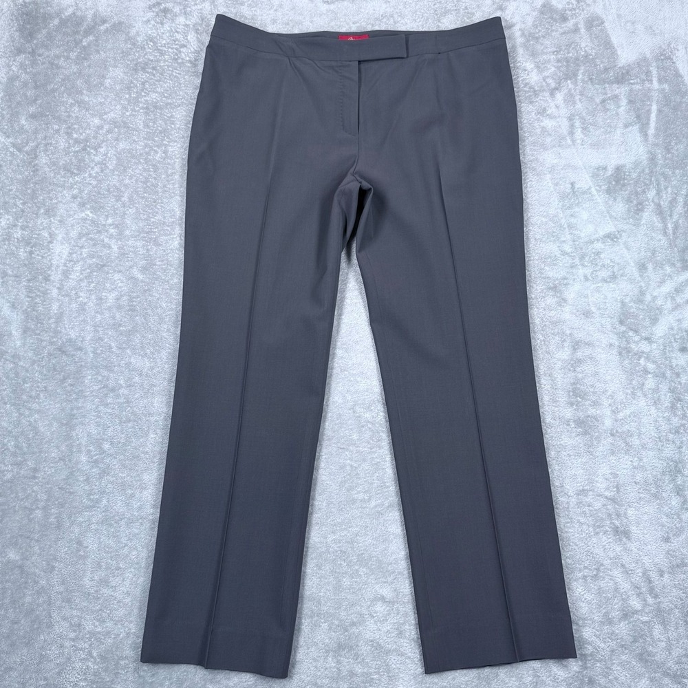 Brioni Virgin Wool Dress Pants Womens US 12 IT 48 Gray Straight Trousers Italy